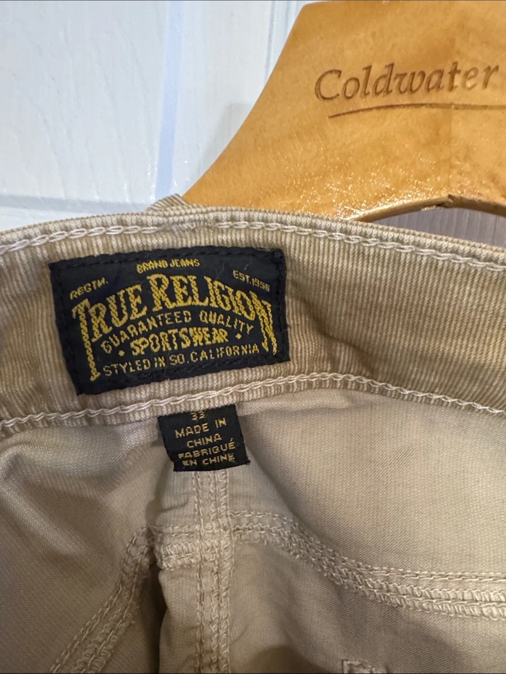 True Religion Men's Khaki Jogger Pants